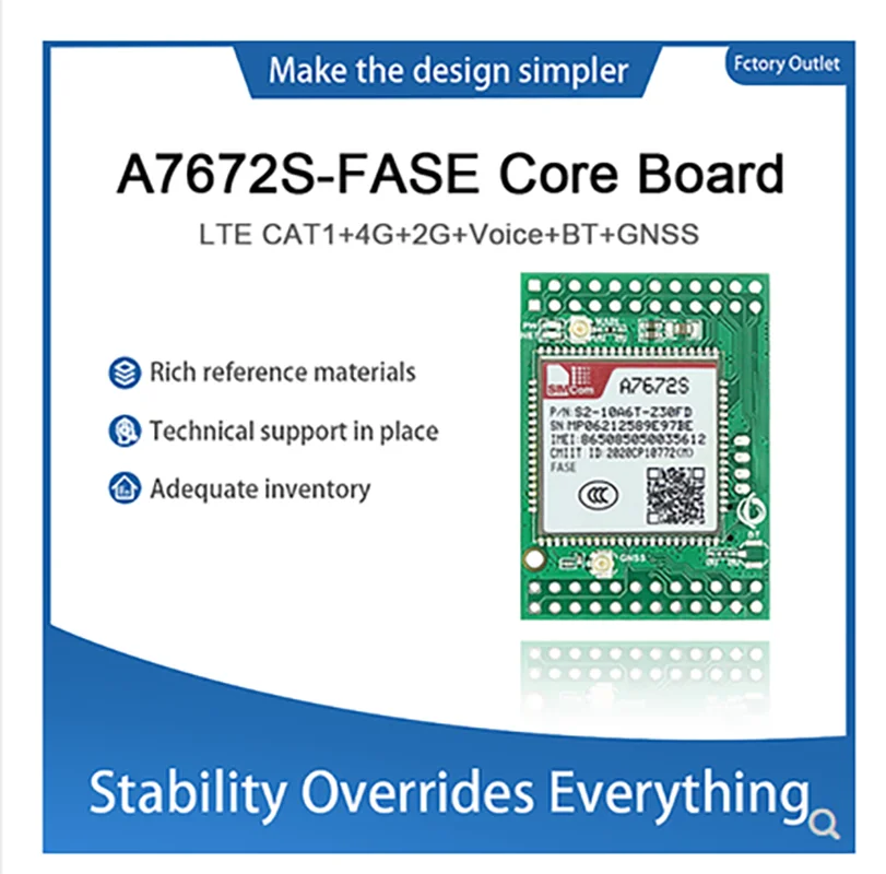 

A7672S-FASE Development Board LTE CAT1+4G+2G+Voice+GNSS