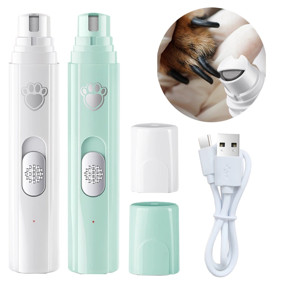Elektryczna szlifierka do paznokci dla psów z polerującą tarczą LED Light Pet Nail Grinder 500 MAh 2-Speed Pet Nail Trimmers for Pet Paws Grooming