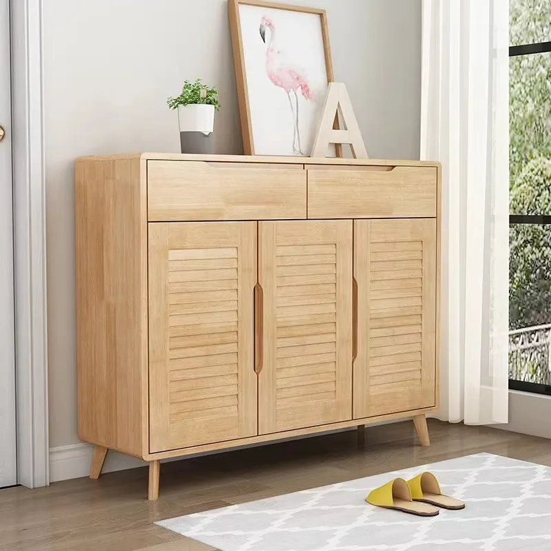Nordic solid wood entry furniture modern style cheap shoe finishing machine  shoe cabinet with storage