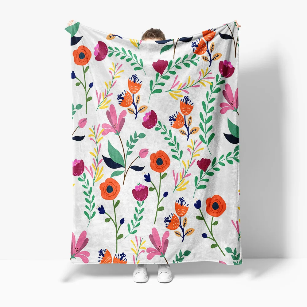 

Милое одеяло с цветочным принтом, мягкое флисовое одеяло для детей, девочек-подростков, декор для спальни, подарок