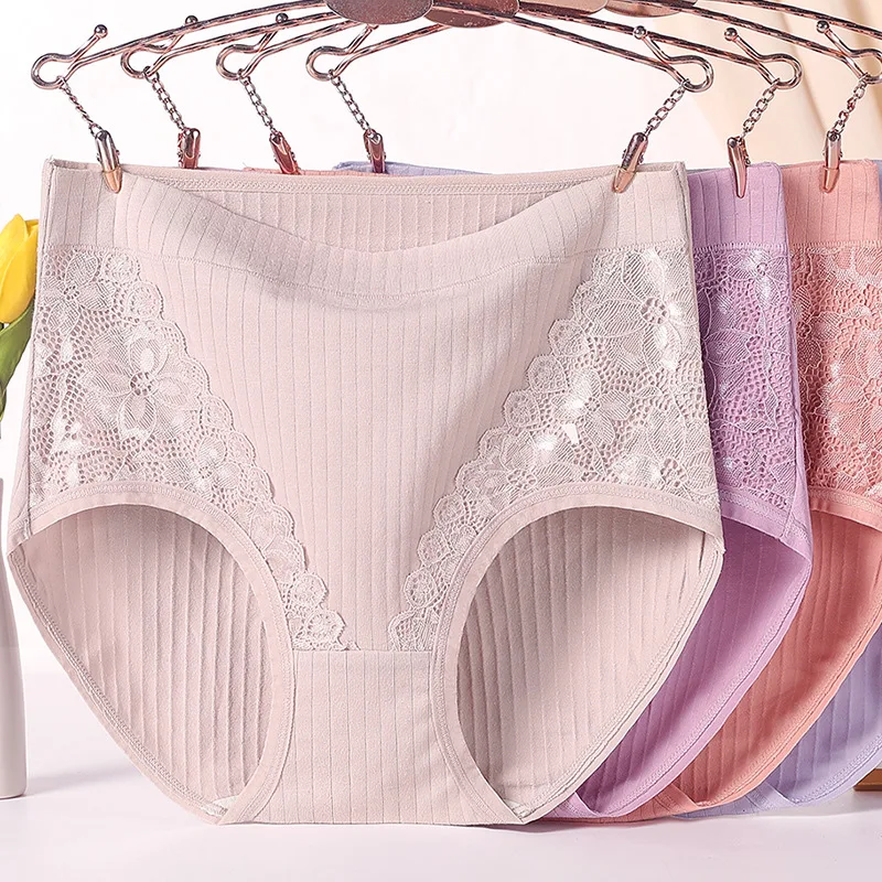 6 Pcs Women's Big Size Briefs Cotton Undies Underwear Large Panties Menstrual Pants Fit Weight 40-100 KG XL 2XL 3XL 4XL 5XL 6XL