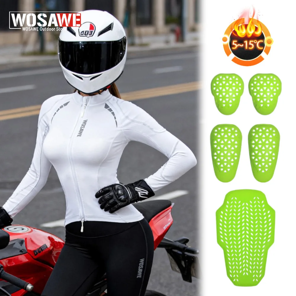 

WOSAWE Women Motorcycle Jacket Spring Autumn Downhill Motocross Riding Clothing Female Reflective Fleece Lining Sexy Fit Shirts