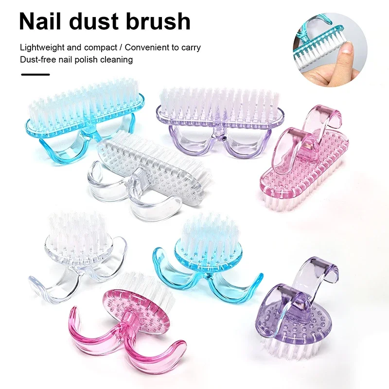 

1 Pcs Nail Brush Blue Purple Transparent Color Nail Art Manicure Pedicure Soft Remove Dust Plastic Cleaning Nail Brushes Tools