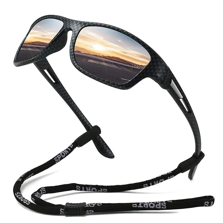 Gafas de sol polarizadas con patrón de camuflaje para hombre y mujer, lentes de sol deportivas con cadena, para ciclismo, escalada, esquí, UV400