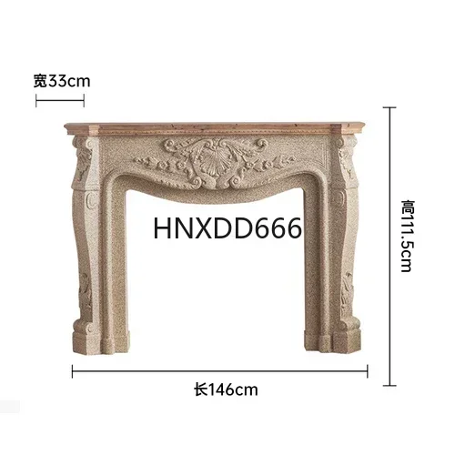 New style French Retro Villa Fireplace Curio Cabinet Living Room Retro Porch European Relief Fireplace Mantel