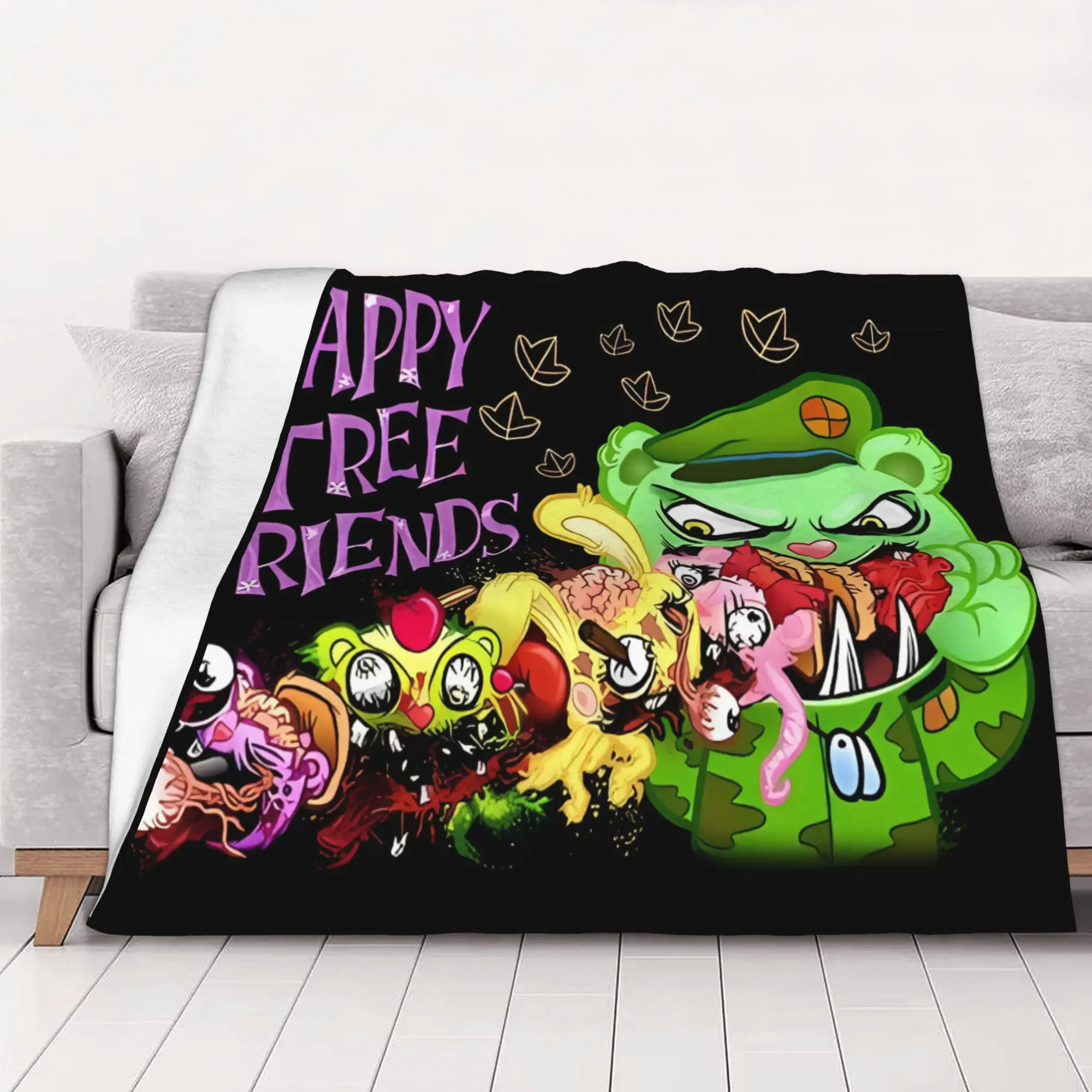 1PC Happy Barbecue Friends Happy Tree Friends home room decorations Winter Blankets for Adults Bedding Home Interior Sofa Knee