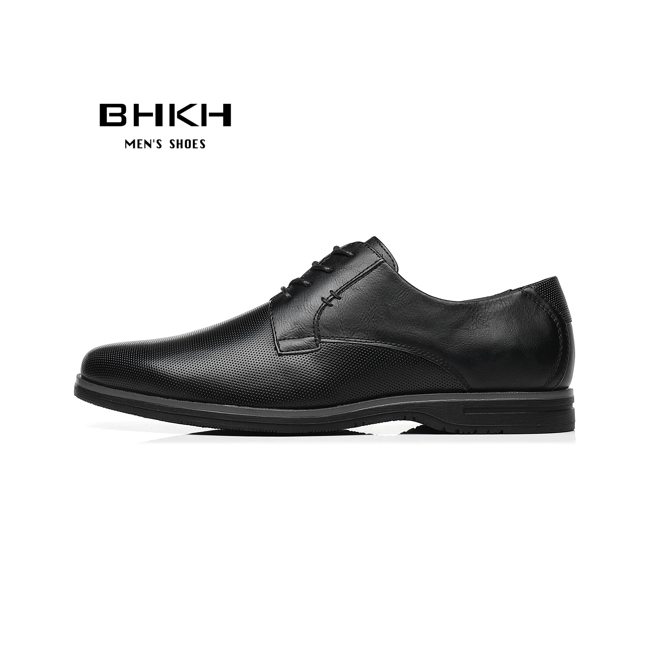 BHKH 2024 Leather Men Casual Shoes Business Work Office Lace-up Dress Shoes Lightweight Men Shoes