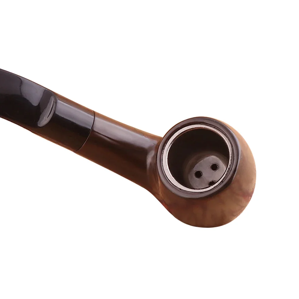 Iron Pot Resin Tobacco Pipe Smoking Filter Classic Bakelite Smoke Pipe Herb Grinder Portable Handheld Pipe Cigarette Accessories