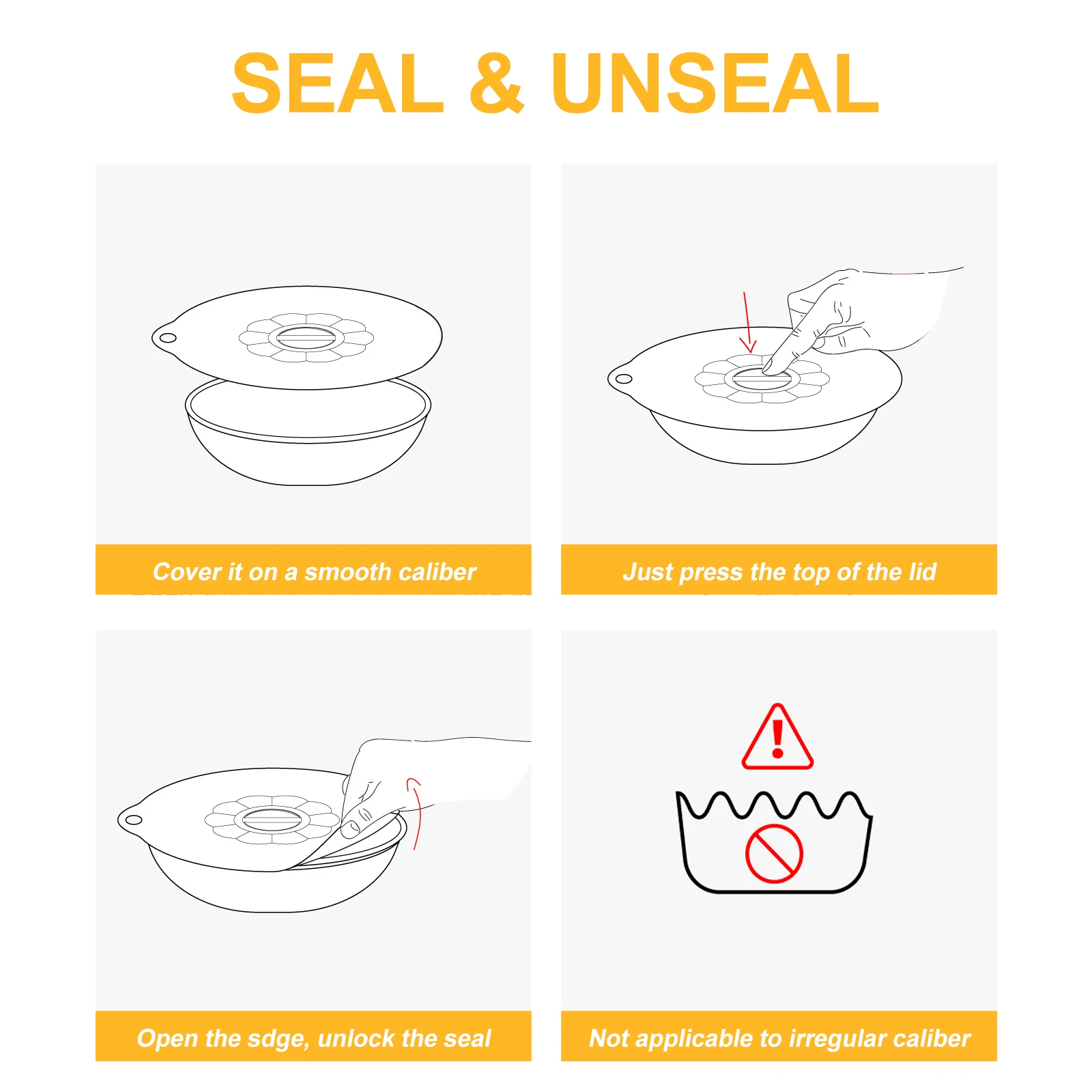 

5pcs Reusable Lids Eco-Friendly Food Bowl Set Assorted Sizes Airtight Seal Freshness Preservation Travel Friendly Soft Stretchy