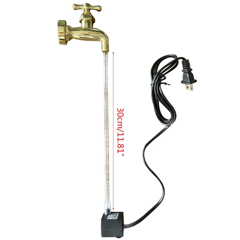 Bico água com fluxo invisível, regador, fonte torneira flutuante, decoração faça você mesmo