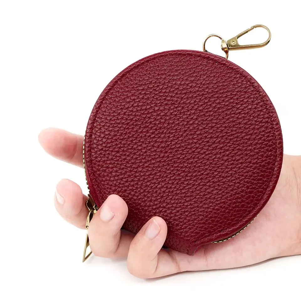 New Simple Women Wallets Zipper Card Bag Top Quality Portable Female Purses Coin Pocket Card  Mini Round Wallet For Girls