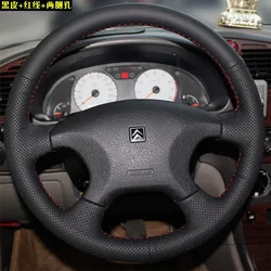 Hand-stitched Genuine Leather non-slip car steering wheel cover 100% Fit For Citroen Elysee c-elysee Xsara Picasso Auto Parts
