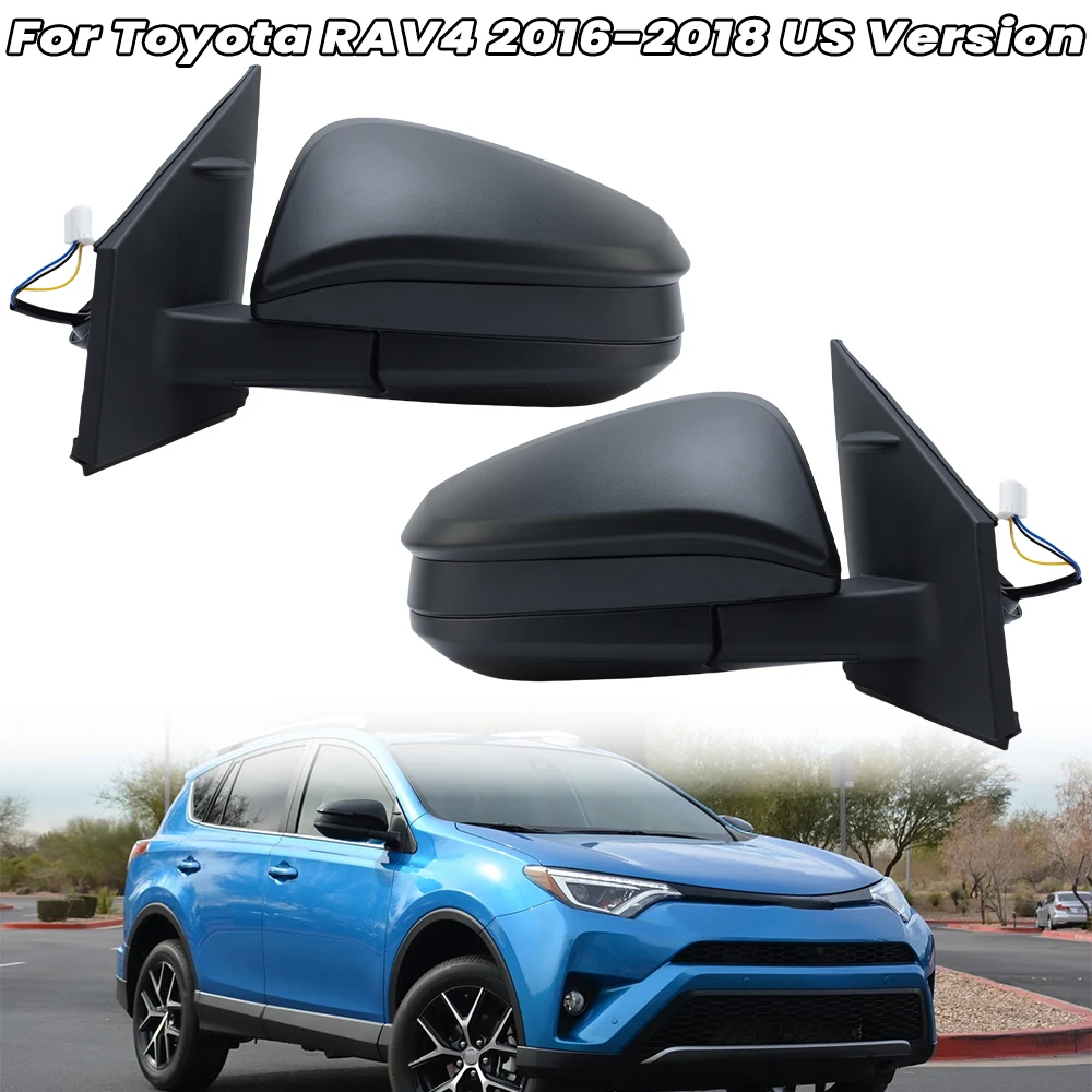 

3-контактное зеркало заднего вида в сборе для Toyota RAV4 2016-2018, американская версия, черные большие и маленькие зеркала, боковое зеркало, автомобильные аксессуары