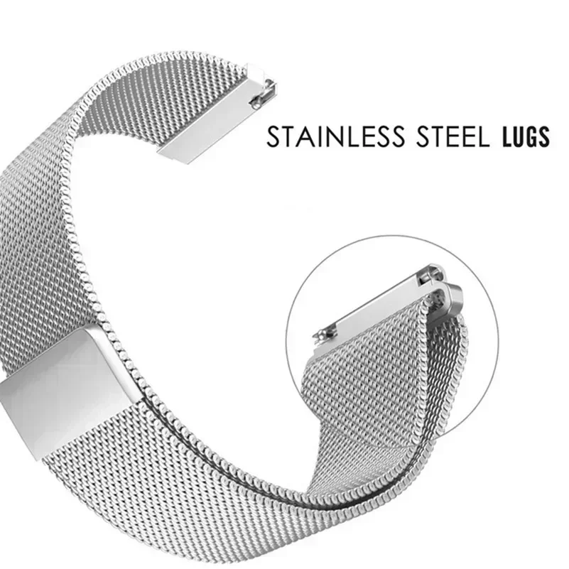 20mm/22mm Milanese Band for Amazfit GTS/2/2e/3/4/GTS2 Mini/GTR 47/GTR2/3/4/Pro Stratos Metal Bracelet for Amazfit Bip 3Pro Strap