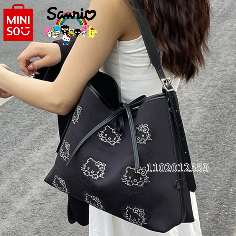 Hello Kitty-Sac à Main de Marque de Luxe pour Femme, avec Diamant, Dessin Animé, Décontracté, Grande Capacité, Nouvelle Collection