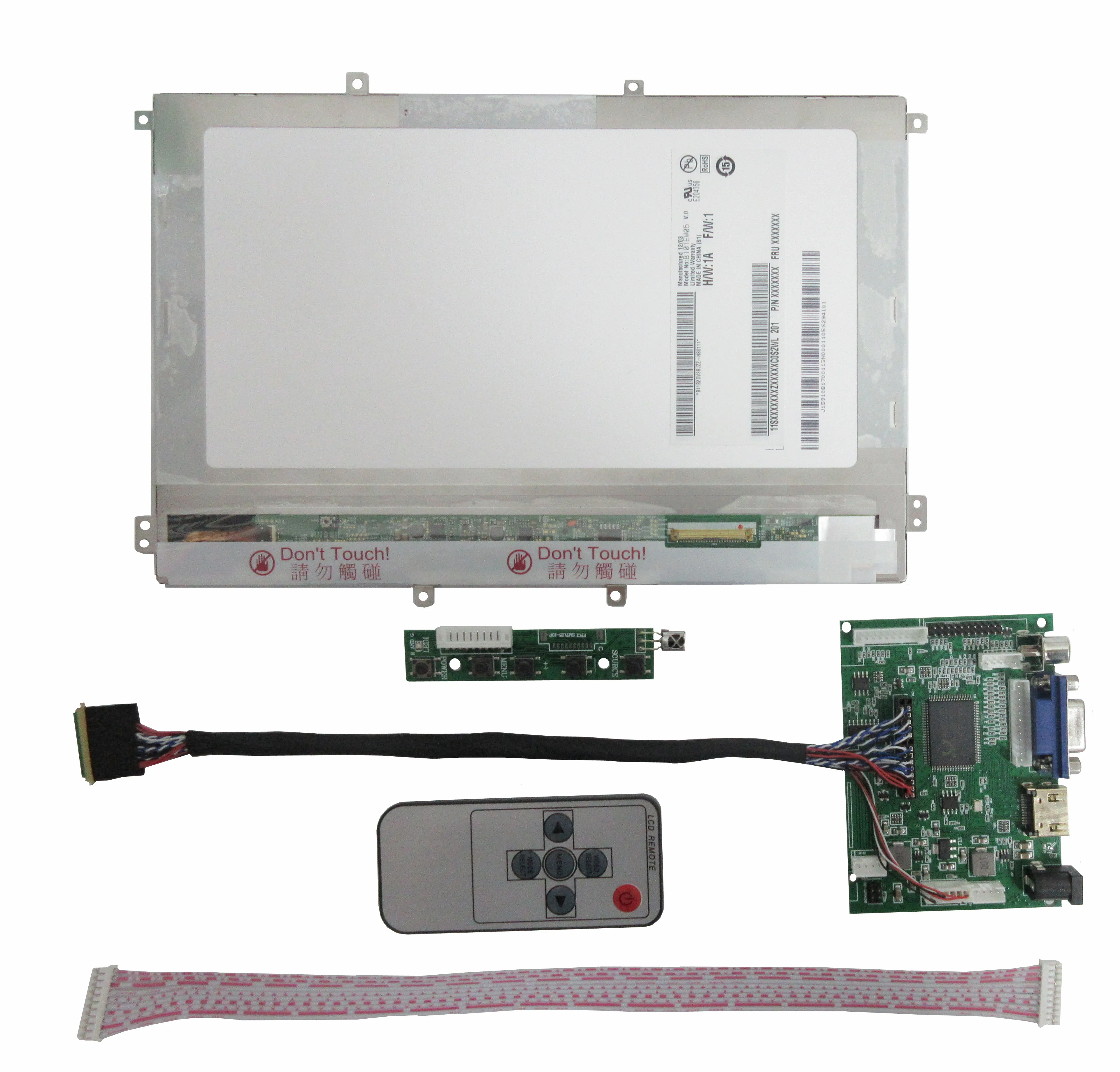 10.1 بوصة IPS شاشة عرض LCD HDMI-متوافق/VGA/AV لوحة تحكم السائق ل Lattepanda ، Raspberry Pi Banana Pi