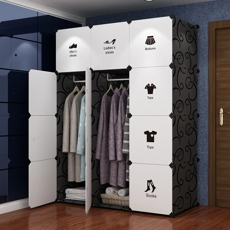 

1pc/Simple Wardrobe Modern Minimalist Home Bedroom Cabinet Rental Dormitory Small Storage Plastic Assembly Cloth Economical