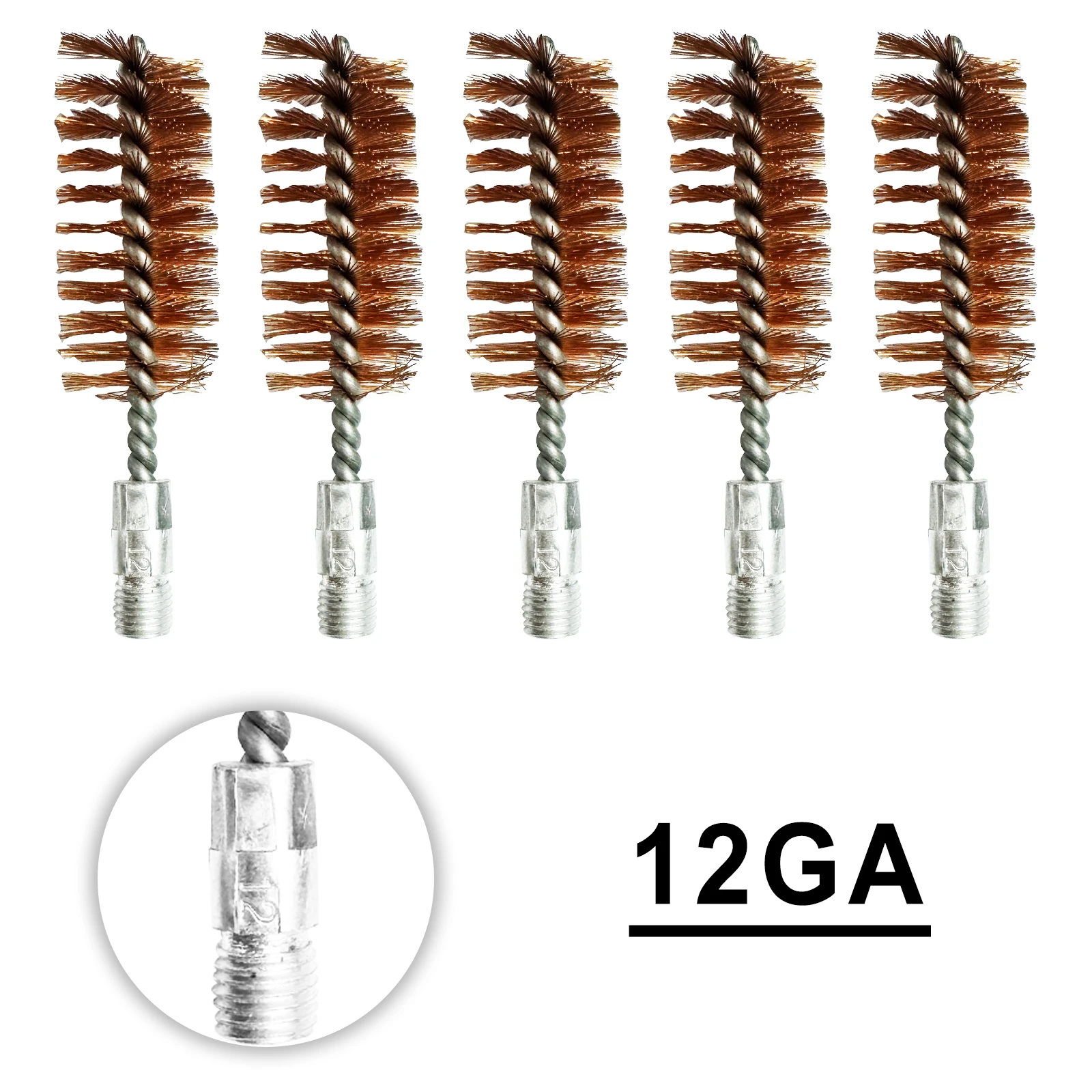 5 Pcs Bronze Bore Brush .30Cal .17Cal .22Cal 9mm Gun Cleaning Brush for Pistol Rifle Cleaning Kit Gun Maintenance
