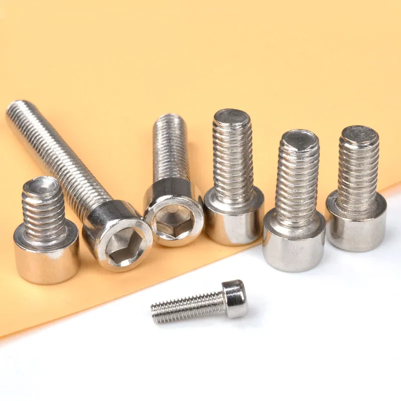 12/5pcs 201 Stainless Steel DIN912 Hex Socket Allen Cap Head Screws M12 Thread Length 20-120mm Anti-Rust Burr-Free Thread Bolt