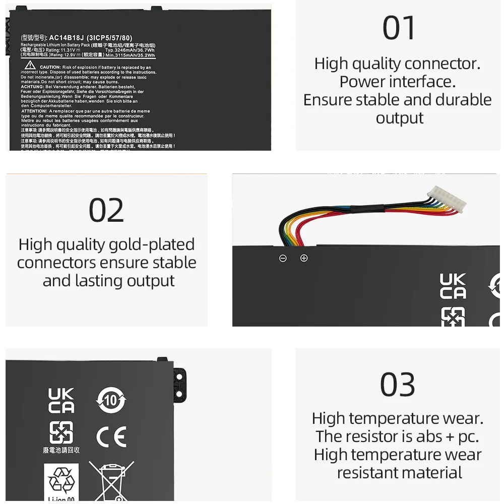 بطارية لأكر ES 15 ، ، أو ، أو كرومبوك 11 ، أو 13 ، أو 15 ، أو ، أو رحلة ، أو رحلة ، أو B116