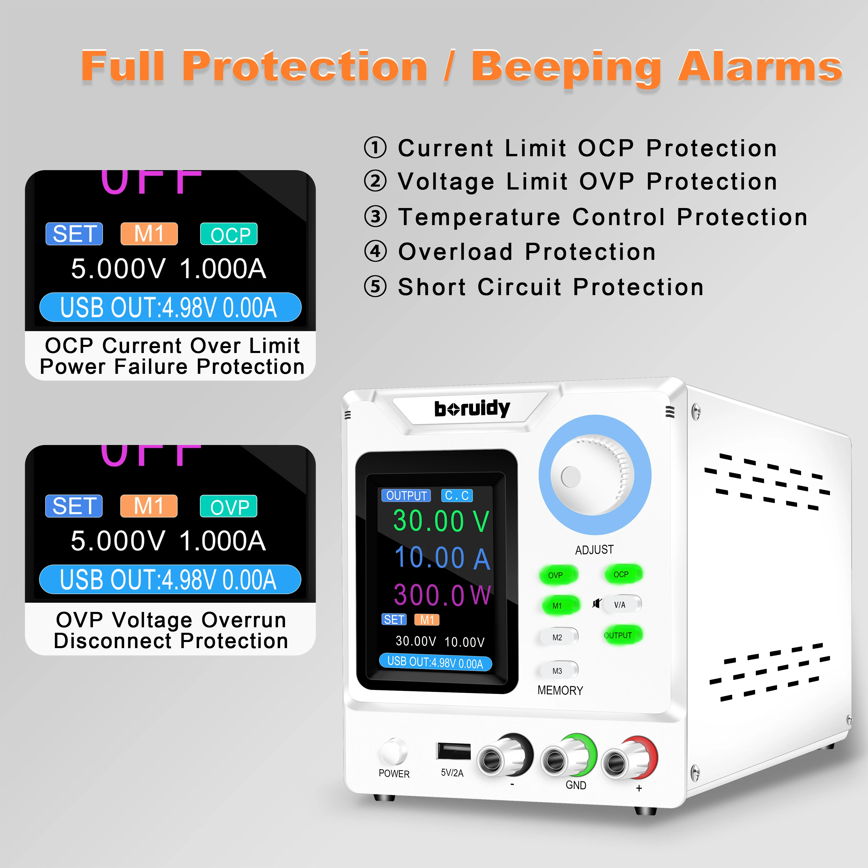 TLF Factory Wholesale 300W 30V 10A Regulated Lab Switching DC Power Supply Adjustable Voltage Memory OCP OCP SPPS-D3010S