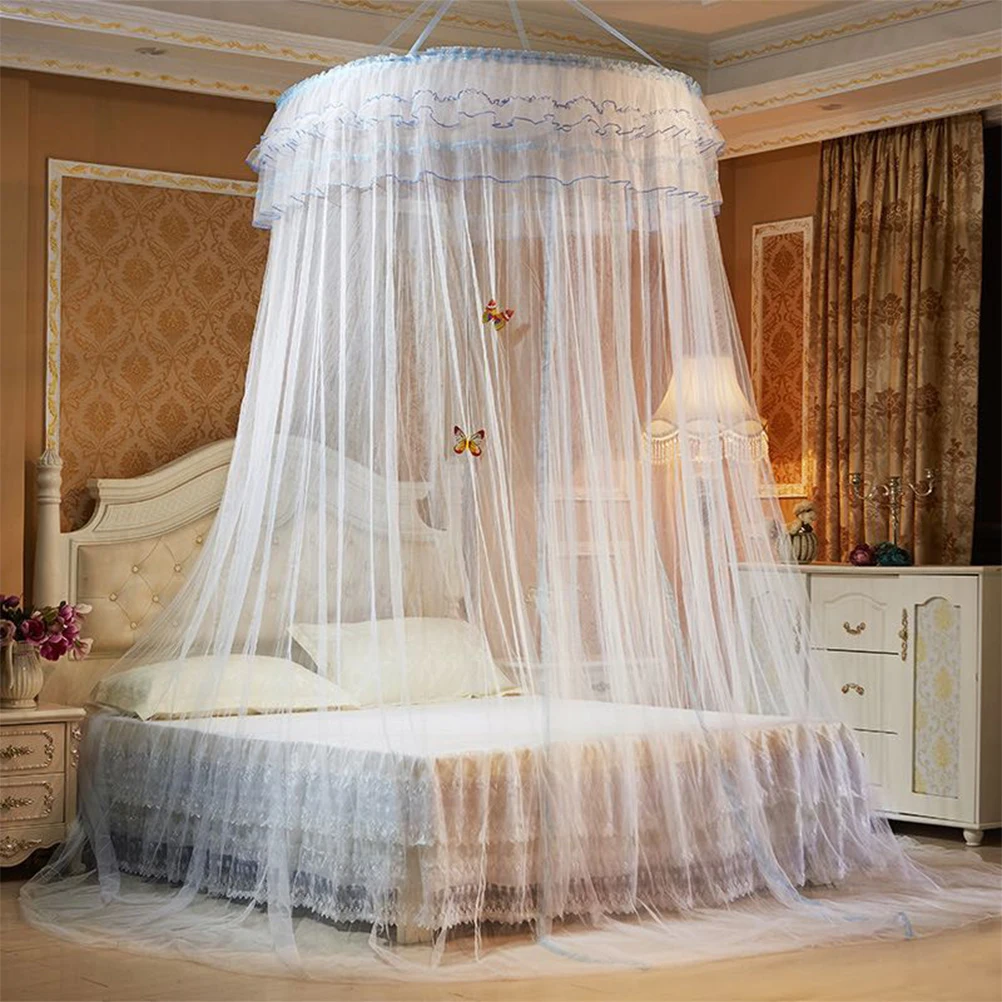 

1Pc Lace Mosquito Net Breathable Bed Canopy Bedroom Decor Beige