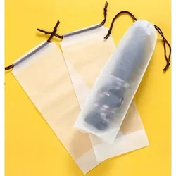 Plastic Bag Matte Translucent Umbrella Storage Bag Reusable Portable Umbrella Drawstring Storage Cover Home Storage Organizer