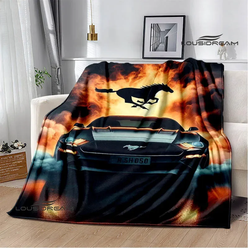 3D M-Mustang car logo Printed blanket Flannel Warm blankets Soft and comfortable blanket bed linings cubre cama Birthday Gift