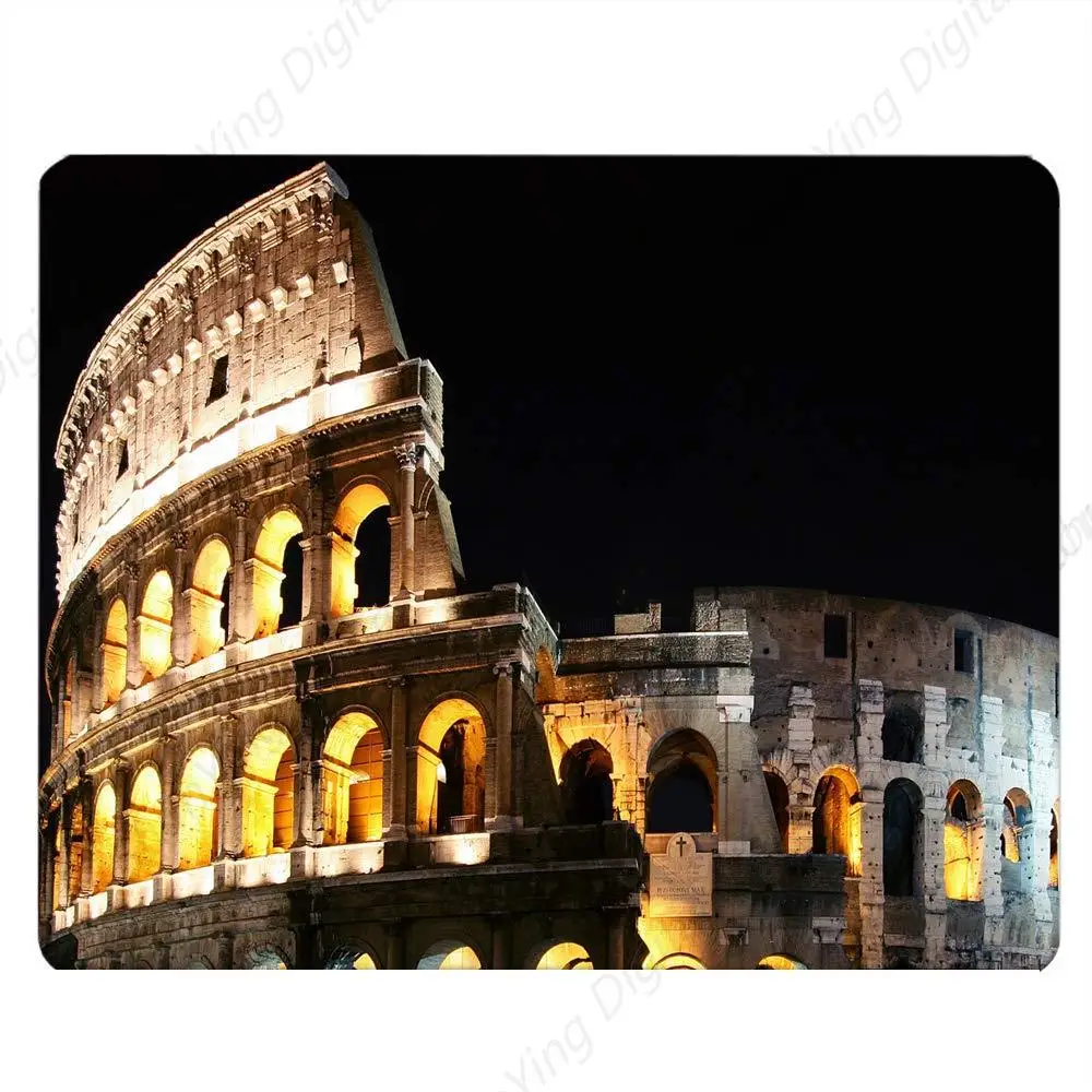 

Colosseum Pattern Mouse Pad Roman Theme Computer Desk Laptop Office Non Slip Rubber Mouse Pad 25*30cm