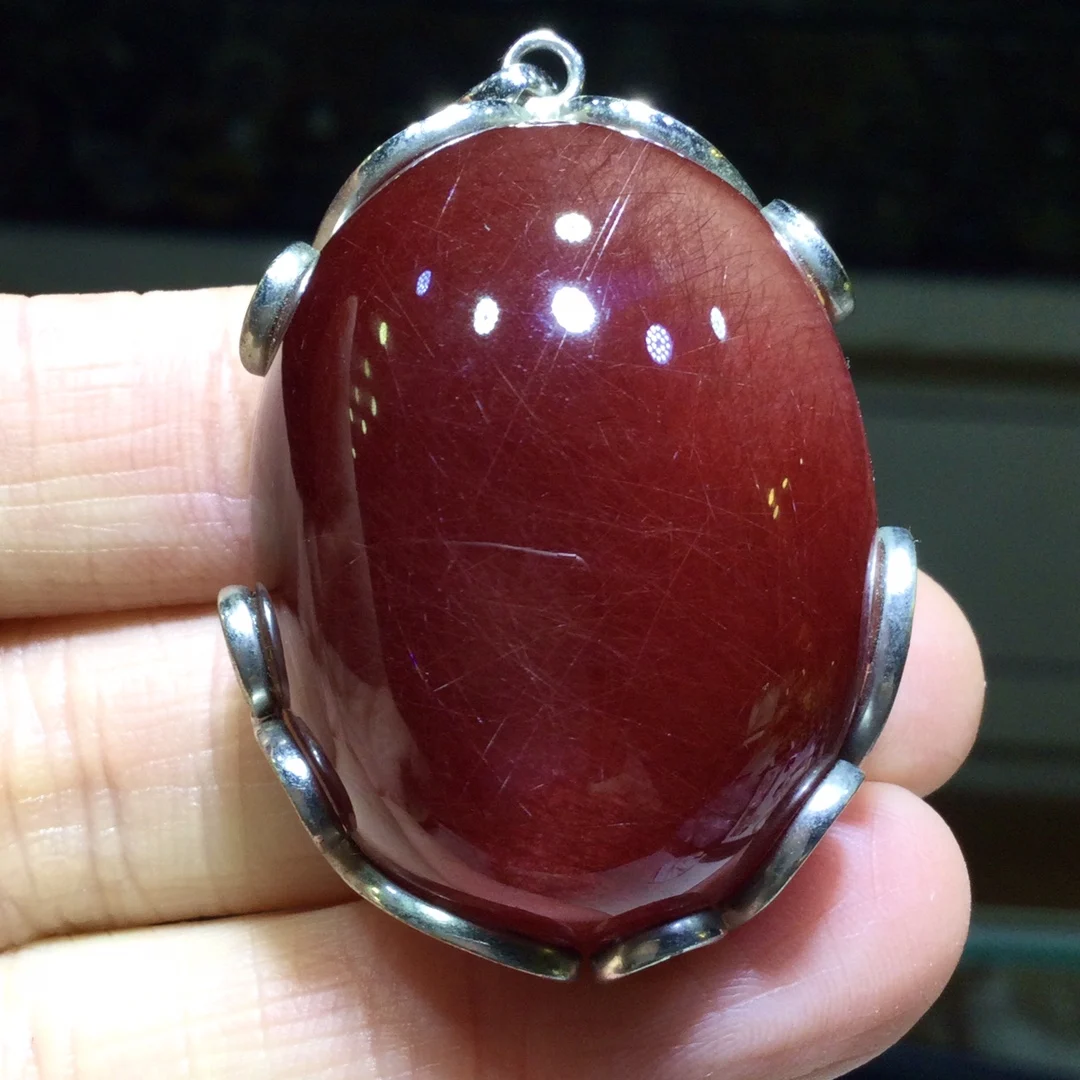 

Natural Red Rutilated Quartz Pendant Rutilated Quartz Jewelry 42*32*19.5mm Flower Men Women Brazil AAAAAAA