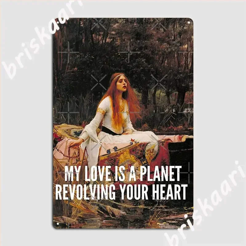 John William Waterhouse's The Lady Of Shalott Poster Metal Plaque Club Home Vintage Mural Painting Tin Sign Poster