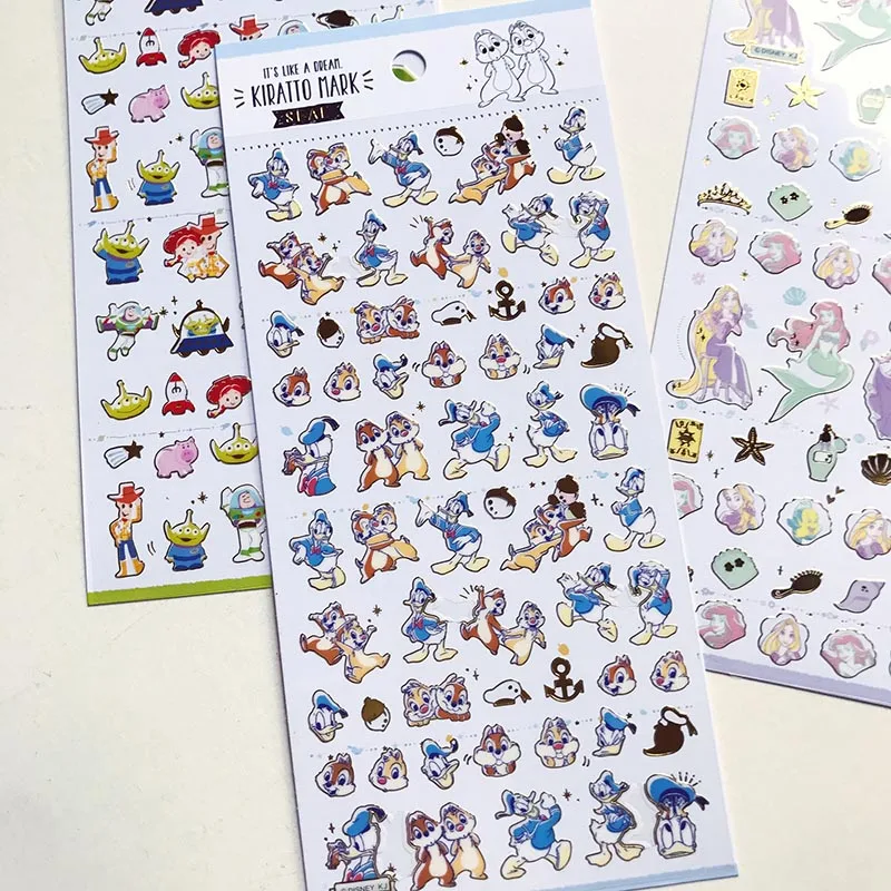 12pcs/lot Disney Mouse Bear Stickers Cute Snoopy Princess Scrapbooking DIY Diary Decorative Sticker Album Stick Label