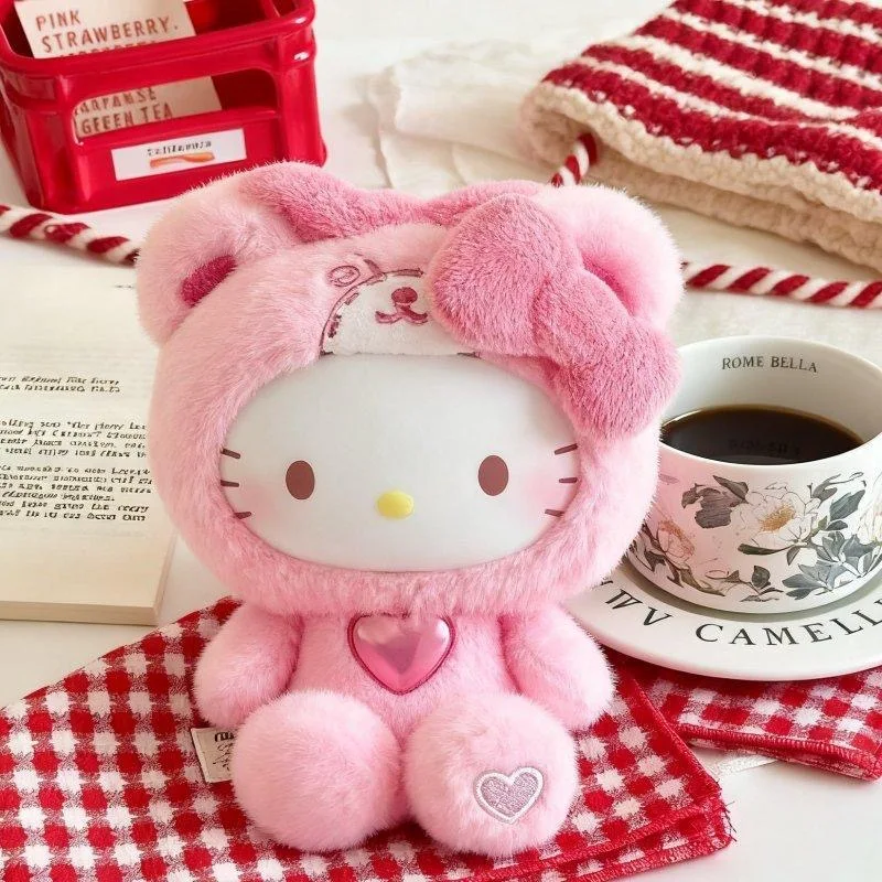 

Натуральная серия пижам Hello Kitty Teddy, виниловая плюшевая игрушка, слепая коробка, милая экшн-фигурка, украшение для детей, фанатов, подарок
