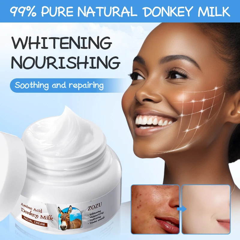 ZOZU Donkey Milk Face Cream Nourish Oil Control Facial Cream Moisturizing Brightening Beauty Face Care Cream Dropshipping