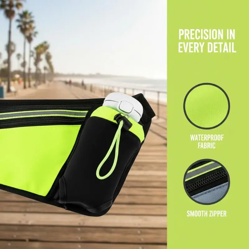 

〔CC〕|Lightweight Waterproof Nylon Sports Waist Bag With Water Bottle Holder For Running Hiking Outdoor Exercise〔88〕