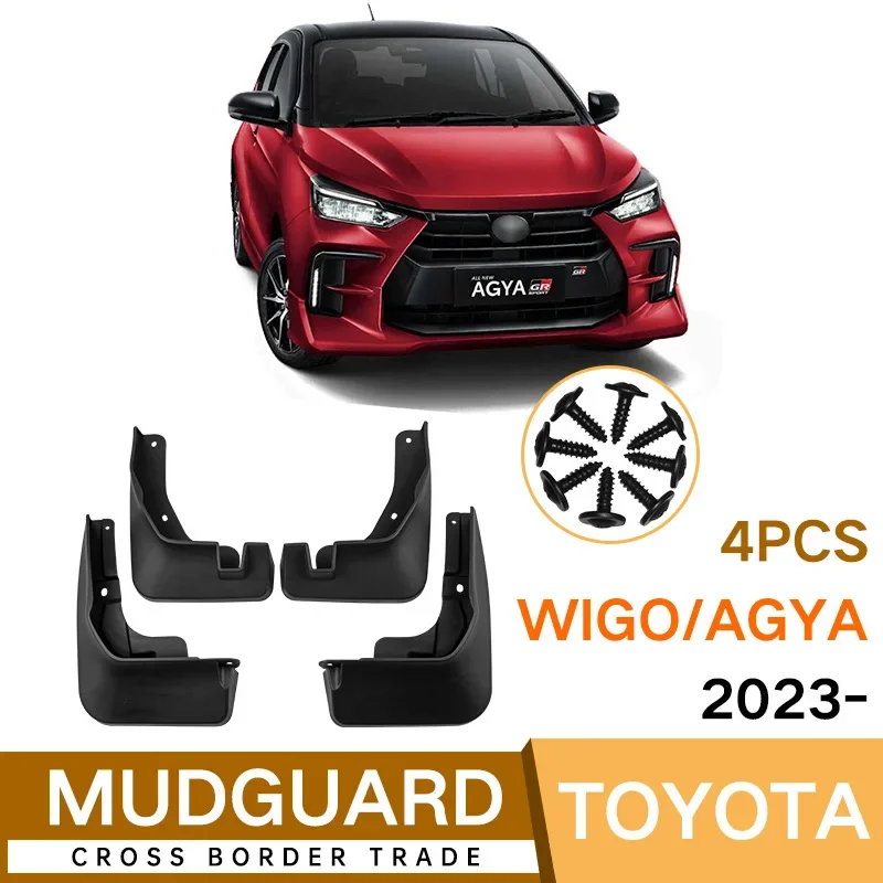 

For Toyota Wigo Agya 2023 black car mudguard Reduce dust Resist tire dirt car accessories tools