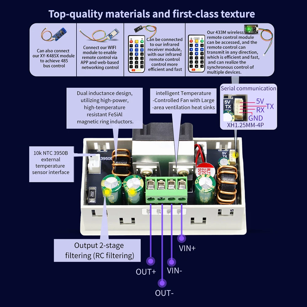 SK60S/SK150S CNC قابل للتعديل تيار مستمر الجهد المنظم إمدادات الطاقة الجهد المستمر الحالي المضادة للعكس MPPT باك وحدة 60 واط/150 واط