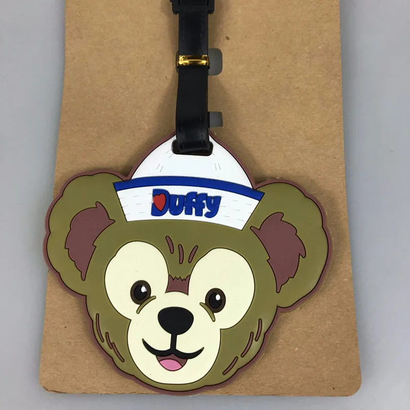 Duffy and Stellalou Silicone Luggage Baggage Tags Cute Animal Name Address ID Suitcase Labels Disney Travel Accessories Gifts