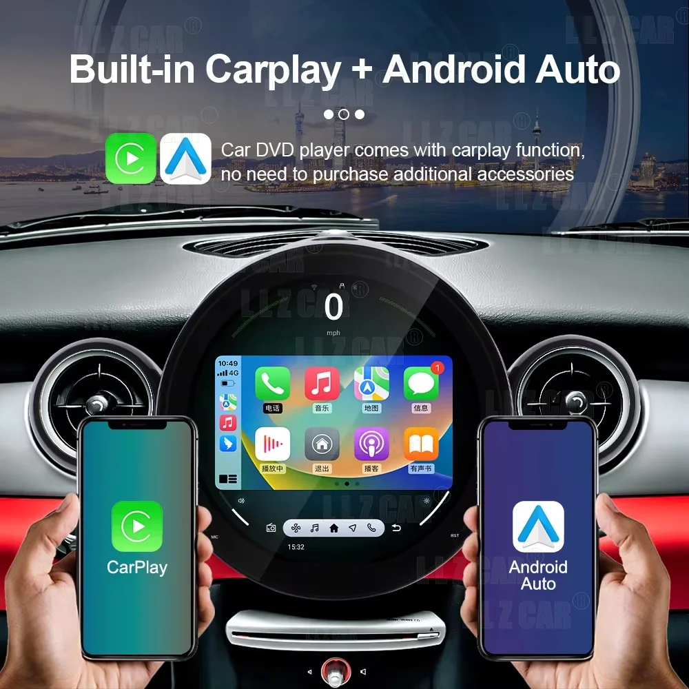 For MINI Cooper R56 2007-2010 11.8 Inch Carplay Car Android 14 Car Multimedia Player GPS Navigation Car Radio Head Unit Media