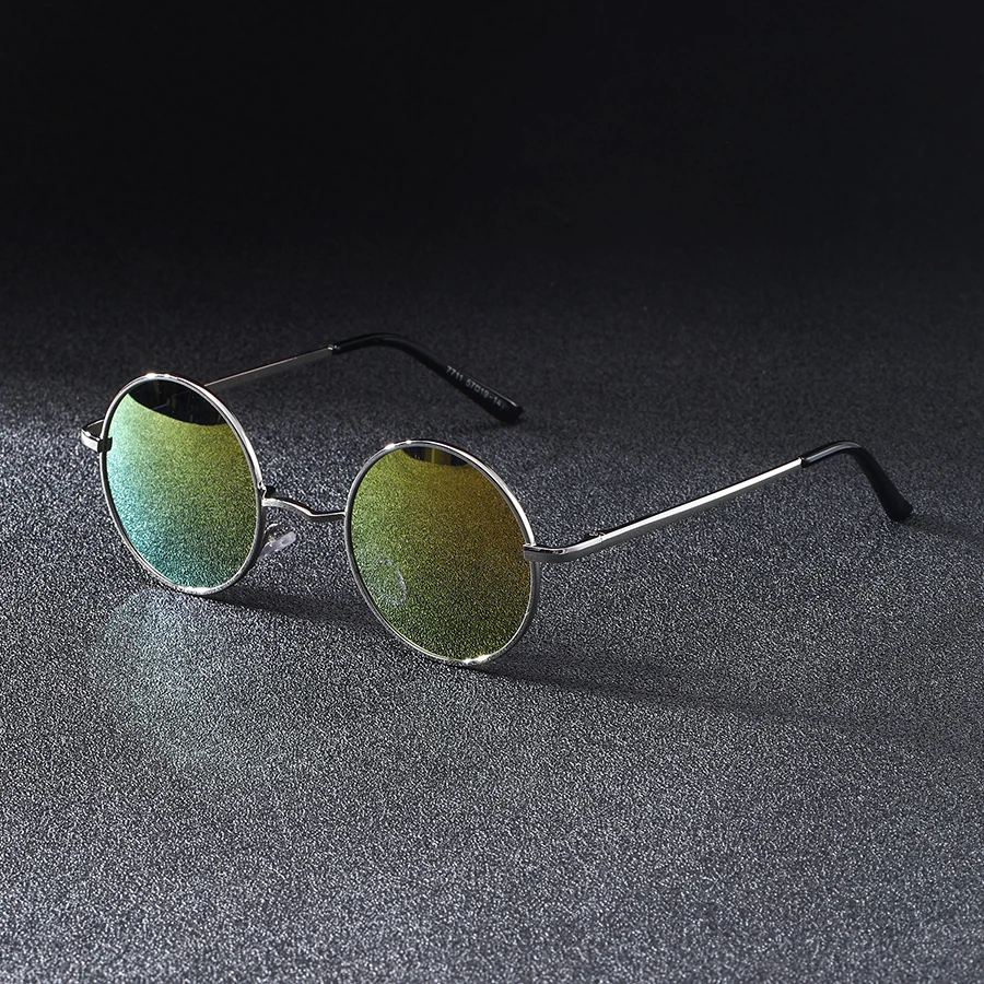 1 Stück modische Retro-Sonnenbrille mit rundem Rahmen, Unisex, geeignet für Partys, Musikfestivals und Street-Style-Fotografie – Detail 5