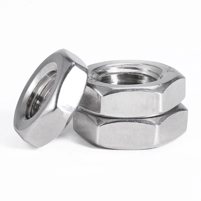 304/316 Stainless Steel Coarse Thread Hex Hexagon Thin Nut M2 M2.5 M3 M4 M5 M6 M8 M10 M12 M14 M16 M18 M20 M22 M24 M27 M30 DIN439
