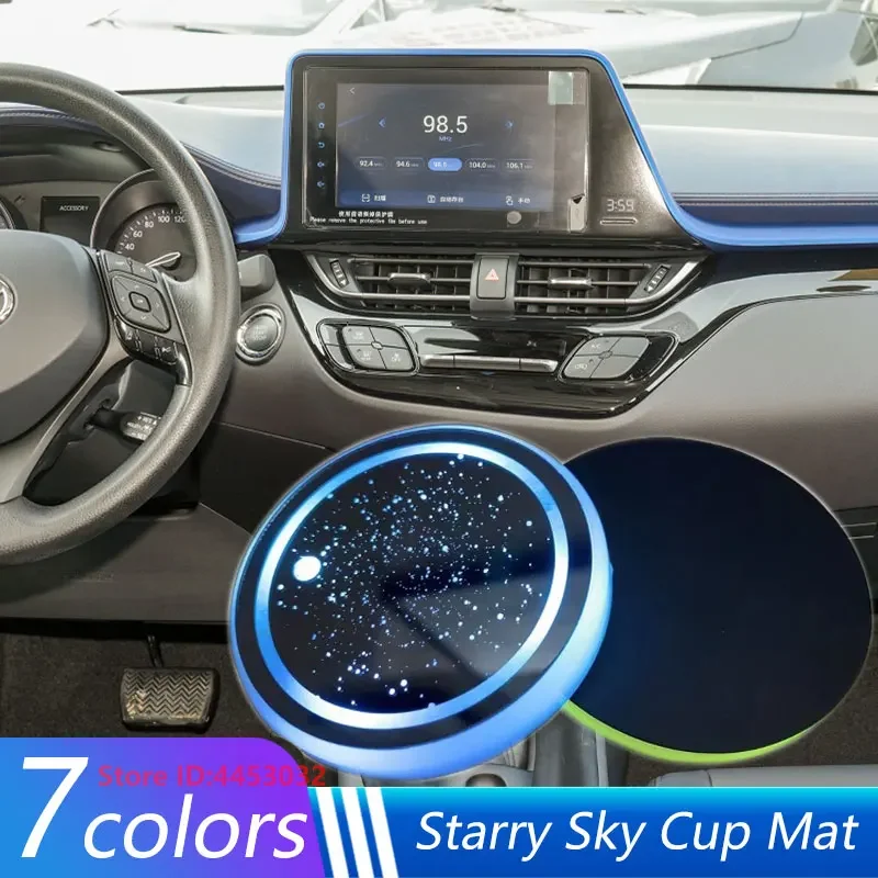 1 PCS Led 7 Colors Cup Holder Light For Toyota Hilux Corolla Cross chr 4runner Highlander RAV4 Camry SIENNA 7 Colors Accessories