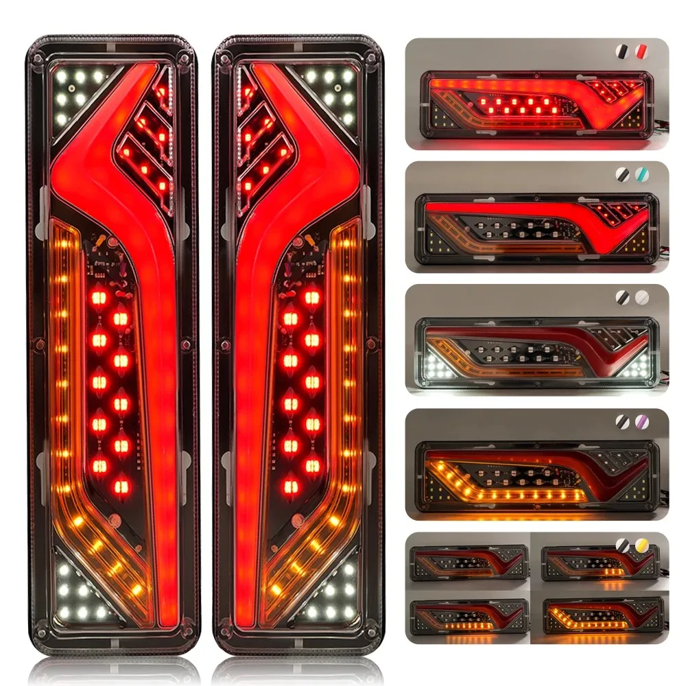 2pcs Rear Truck Tail Light Bar brake lamp For Trailer Box type truck van Pickup LED Turn Signal Led Reverse Lamp Stop lamp 24V