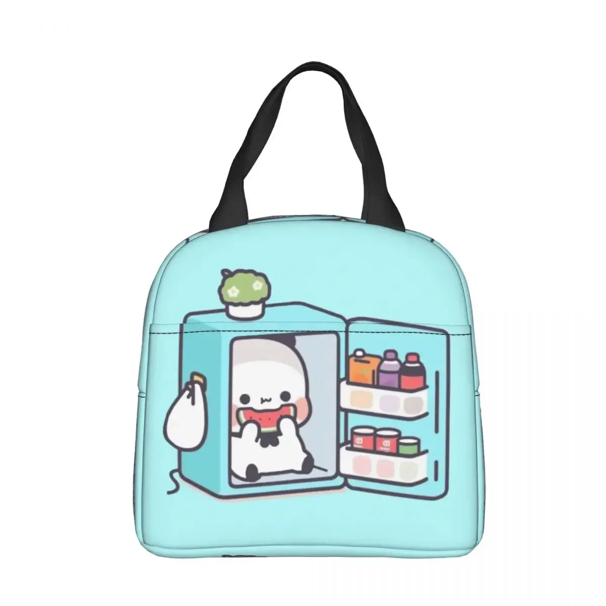 Panda Brownie Bear Couple Insulated Lunch Bag Thermal Bag Lunch Container Mochi Cat Portable Tote Lunch Box Men College Picnic