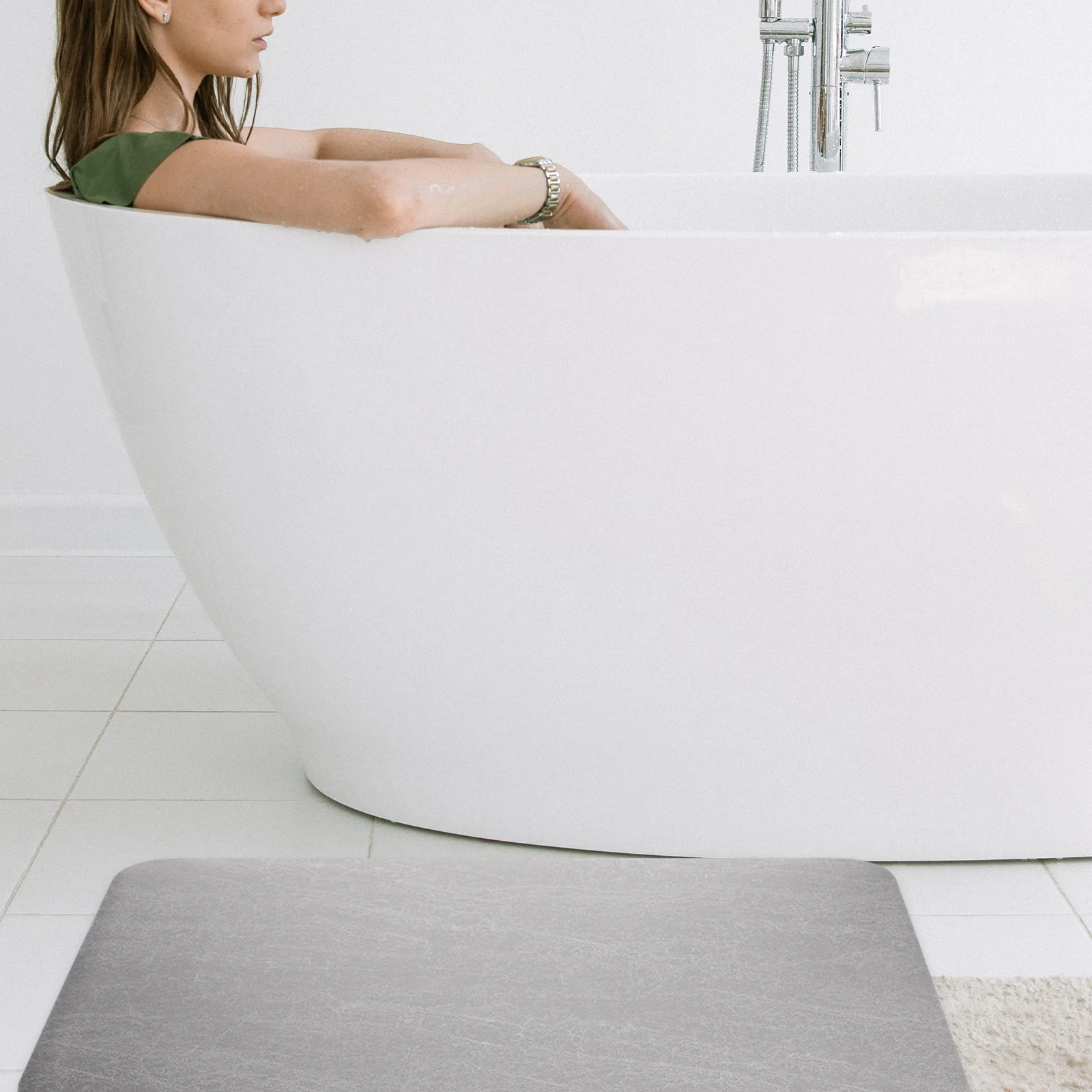 

Non-Slip Bathroom Water Absorption Anti-Skid Floor Mat For Home Kitchen Laundry Room Vanity Decorative Entryway Rug Durable