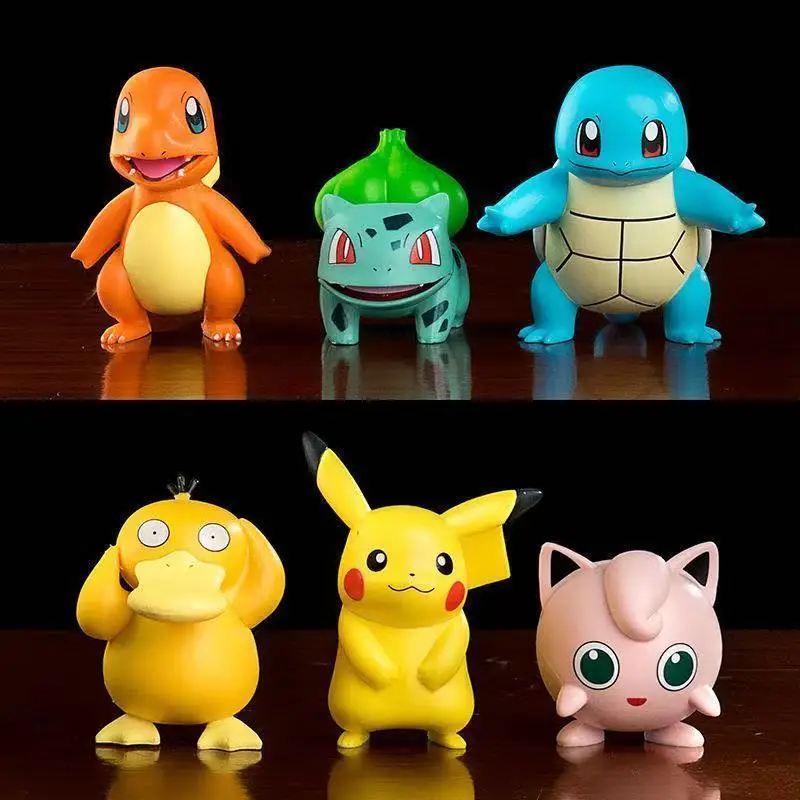 

Hot Pokemon Anime Figures Pikachu Toys Model Charmander Psyduck Squirtle Jigglypuff Bulbasaur Kawaii Collect Dolls Kids Gift