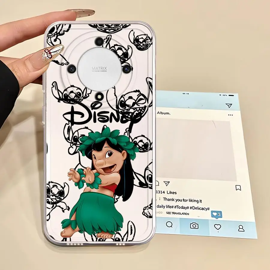 เคสฝาครอบใสสำหรับเกียรติยศ X9b X8b X9a X8 X7b 90 Lite X8a การ์ตูนดิสนีย์สติทช์
