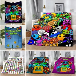 Geometry Dash Video Game Printed Blanket Picnic Blankets Warm Blanket Soft and Comfortable Blanket Home Travel Birthday Gift