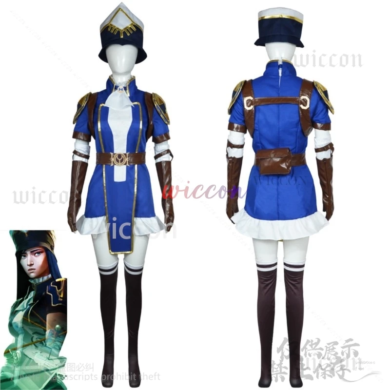 Caitlyn Kiramman Cosplay Anime Game Lol The Sheriff Of Piltover Costume Halloween Christmas Carnival Suit Wig Uniform Customized