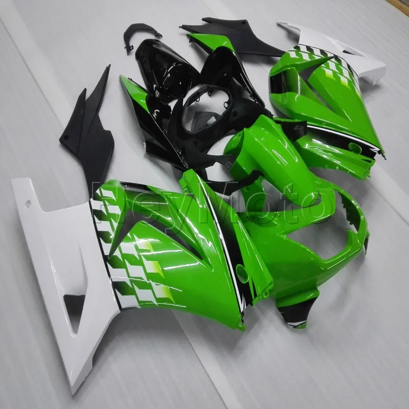 injection Fairings kit for ZX250R EX250 2008 2009 2010 2011 green white 08 09 10 11 12 ABS plastic Fairings kit